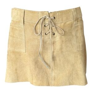 VINTAGE Y2K ABERCROMBIE & FITCH SUEDE NUBUCK LACED MINISKIRT *SIZE 4 *EUC
